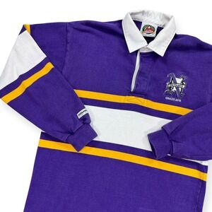 Barbarian Rugby Shirt Men's Small Purple Striped Polo 2018 Grads Long Sleeve